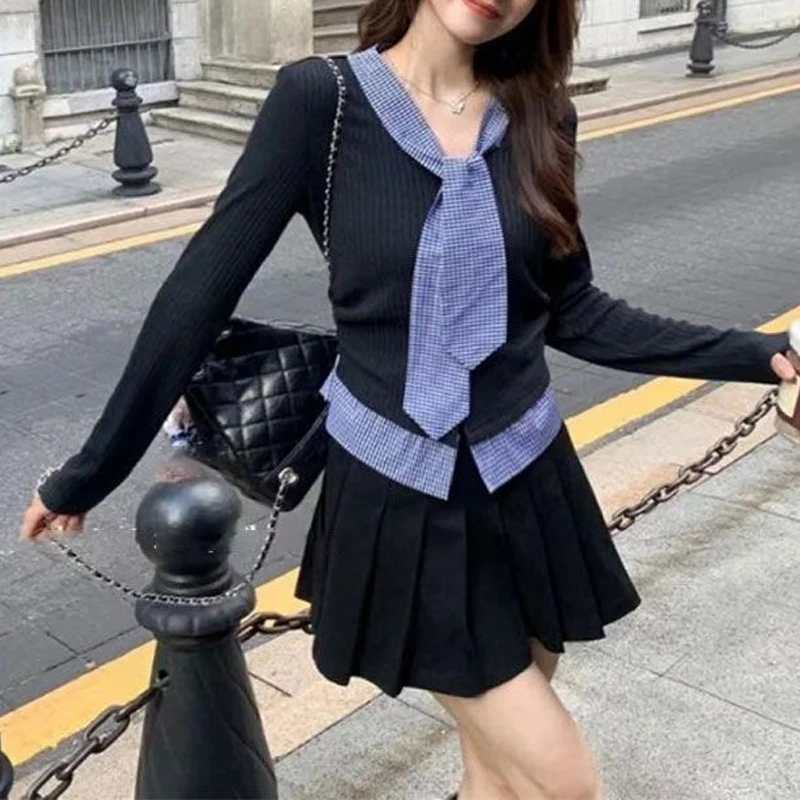 Preppy Style Striped Contrast Korean Tops Spring New Long Sleeve Polo Neck Fake Two Piece Fashion T Shirts Trend Women Clothing
Preppy Style Striped Contrast Korean Tops Spring New Long Sleeve Polo Neck Fake Two Piece Fashion T Shirts Trend Women Clothing