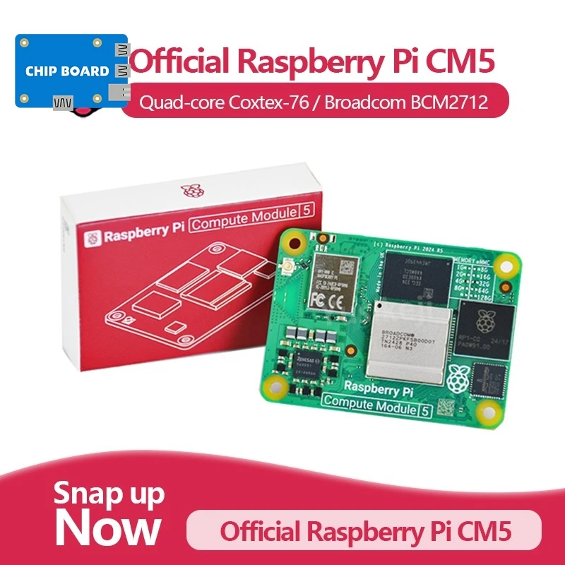 Raspberry Pi CM5104032 Broadcom BCM2712 4GB RAM WiFi EMMC 4K Dual HDR800MHz VideoCore Quad-core Coxtex-76
Raspberry Pi CM5104032 Broadcom BCM2712 4GB RAM WiFi EMMC 4K Dual HDR800MHz VideoCore Quad-core Coxtex-76
