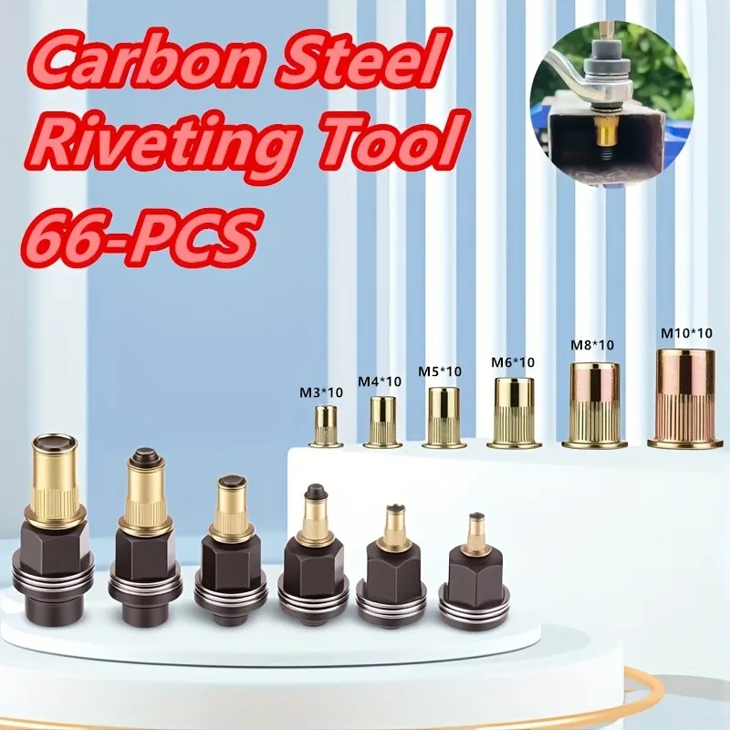 66PCS Heavy-Duty Rivet Gun Set – M3-M6 Aluminum/Steel Rivets, for Auto & DIY Metal Repair
66PCS Heavy-Duty Rivet Gun Set – M3-M6 Aluminum/Steel Rivets, for Auto & DIY Metal Repair