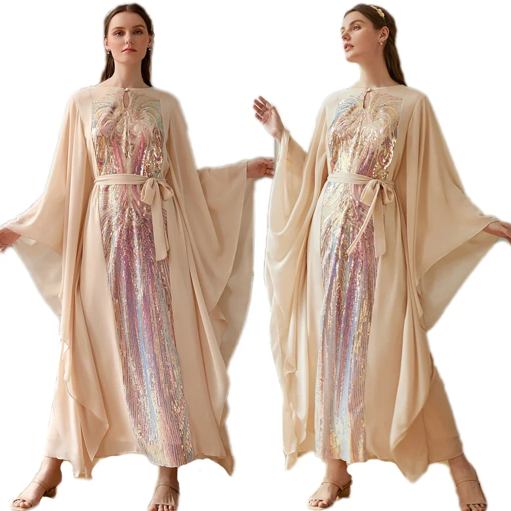 Fashion Sequin Kaftan Abaya Dubai Batwing Sleeve Maxi Dress Muslim Women Long Party Arab Gown Robe Islamic Prayer Caftan Ramadan
Fashion Sequin Kaftan Abaya Dubai Batwing Sleeve Maxi Dress Muslim Women Long Party Arab Gown Robe Islamic Prayer Caftan Ramadan