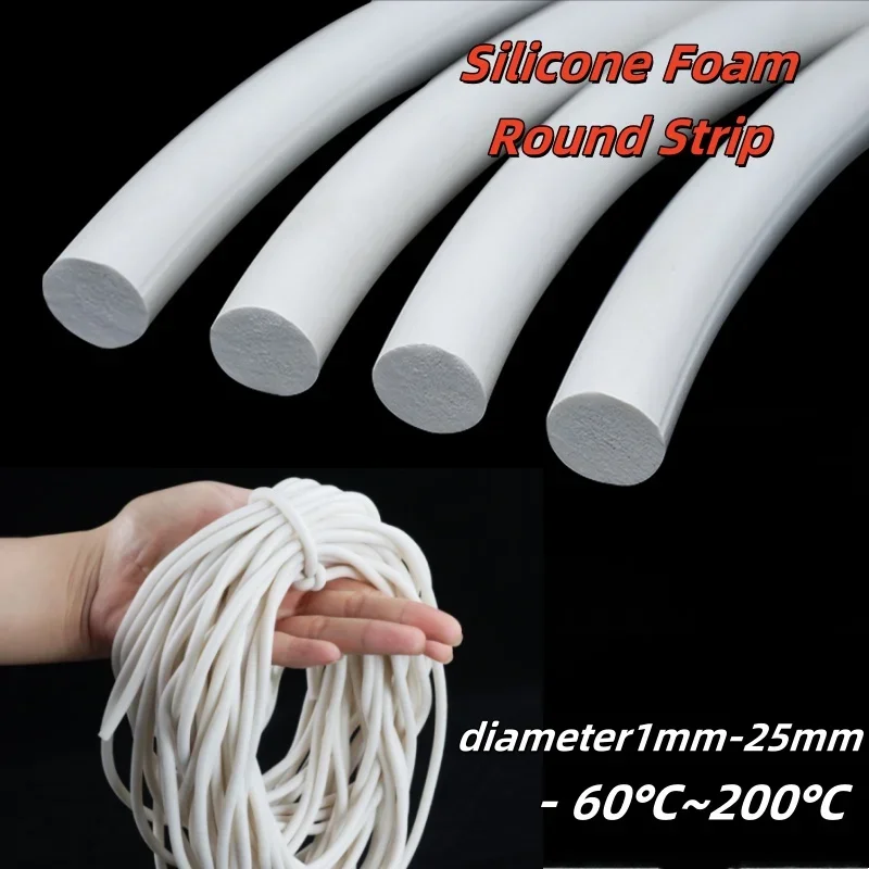 1-10M Silicone Foam Round Strip Diameter1mm-25mmFoamed Silicone Rubber Seal Strip White Silicone Resistant Sealing Strip
1-10M Silicone Foam Round Strip Diameter1mm-25mmFoamed Silicone Rubber Seal Strip White Silicone Resistant Sealing Strip