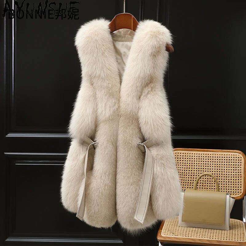 Sleeveless Fur Vest Real Fur Coats and Jackets Women Warm Mid-length Fox Fur Vest Autumn Winter Korean Fox Fur Jacket Waistcoat
Sleeveless Fur Vest Real Fur Coats and Jackets Women Warm Mid-length Fox Fur Vest Autumn Winter Korean Fox Fur Jacket Waistcoat