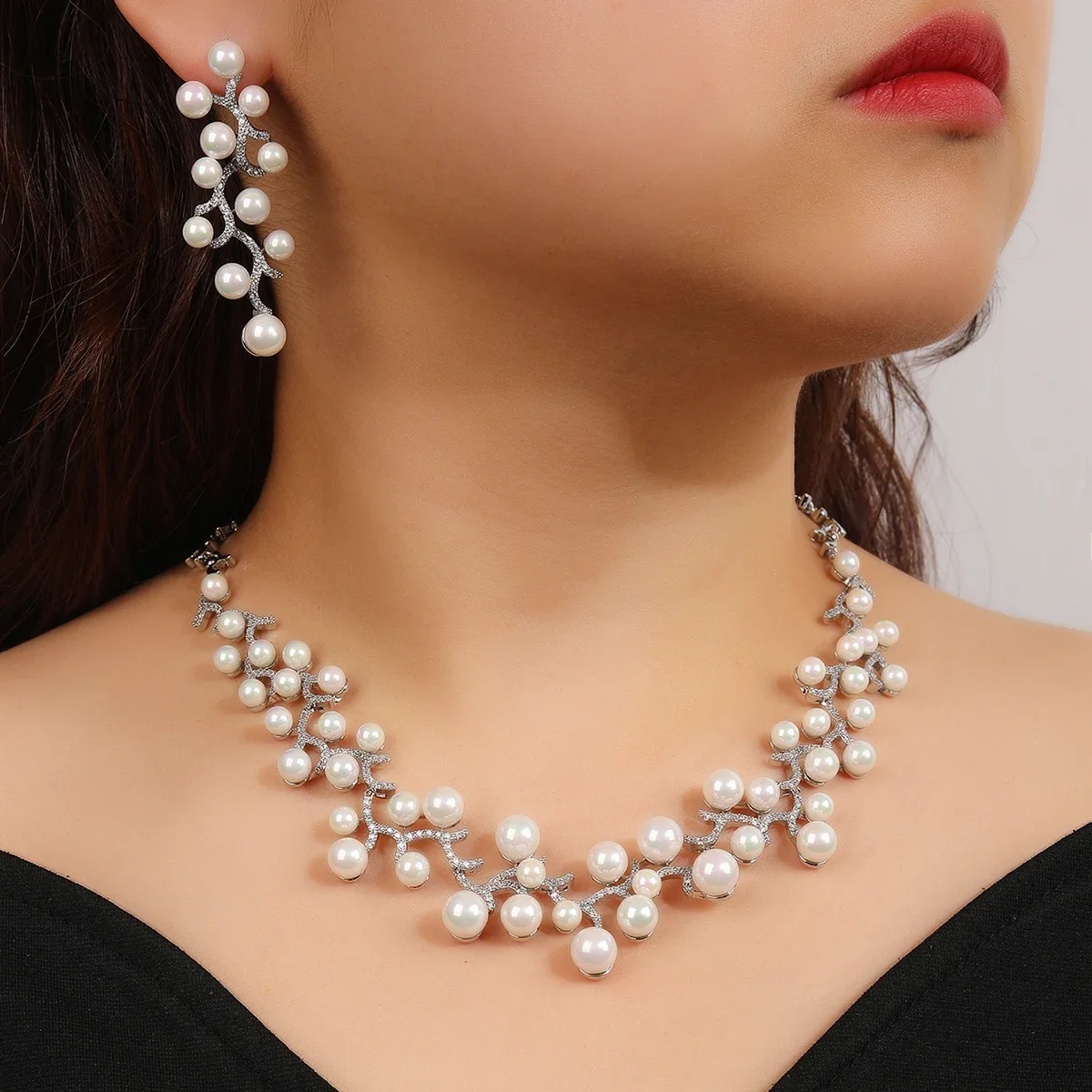High Quality Cubic Zirconia Bridal Jewelry Sets for Women Pearl Necklace Earrings Wedding Accessories Bridesmaid Gift CN11360
High Quality Cubic Zirconia Bridal Jewelry Sets for Women Pearl Necklace Earrings Wedding Accessories Bridesmaid Gift CN11360