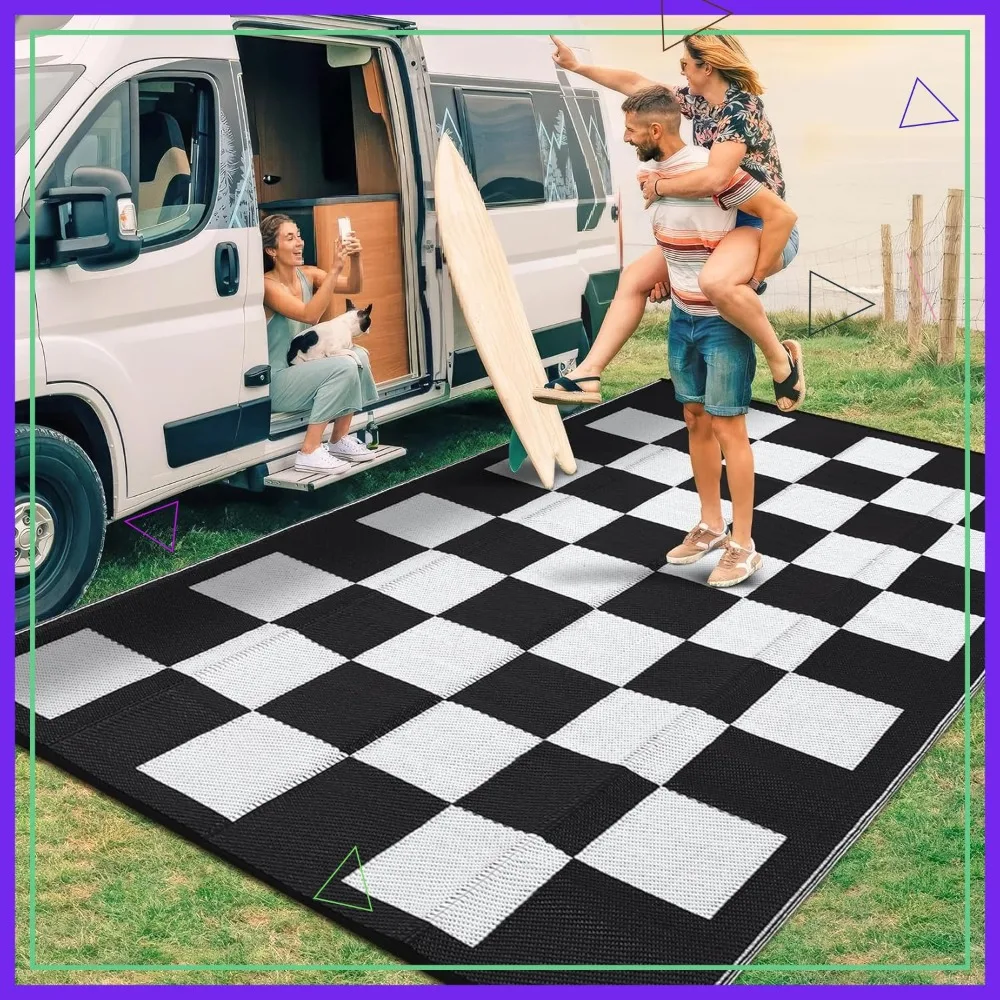 9x12 Large Outdoor Rug, Foldable Reversible Camping Mat, UV-Resistant Geometric Plaid Woven Carpet for Picnic Deck Patio
9x12 Large Outdoor Rug, Foldable Reversible Camping Mat, UV-Resistant Geometric Plaid Woven Carpet for Picnic Deck Patio