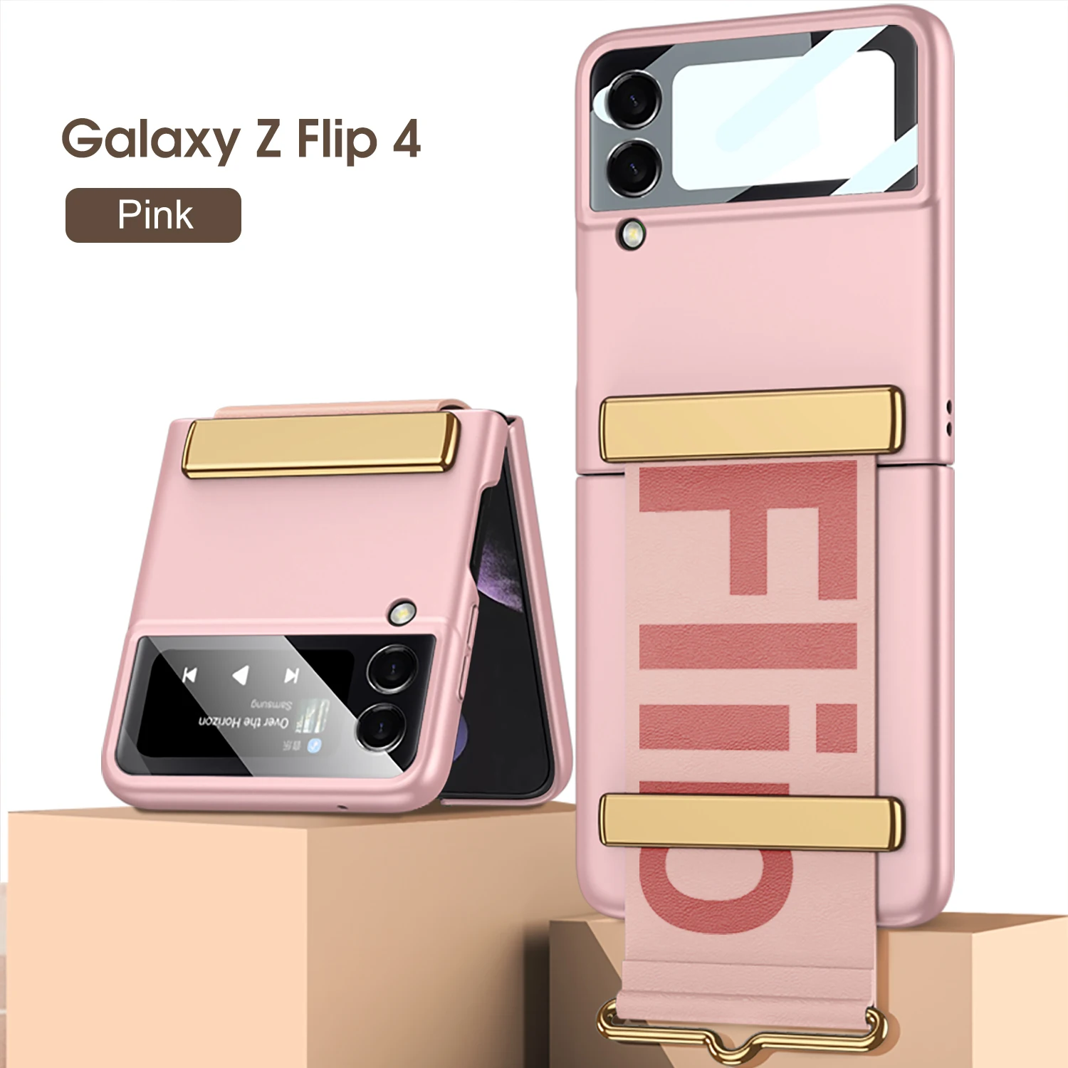 Ultra-Thin Phone Case for Samsung Galaxy Z Flip 4 Fashion All-inclusive Shell with Wristband Bracket Cover for Galaxy Z Flip 3
Ultra-Thin Phone Case for Samsung Galaxy Z Flip 4 Fashion All-inclusive Shell with Wristband Bracket Cover for Galaxy Z Flip 3