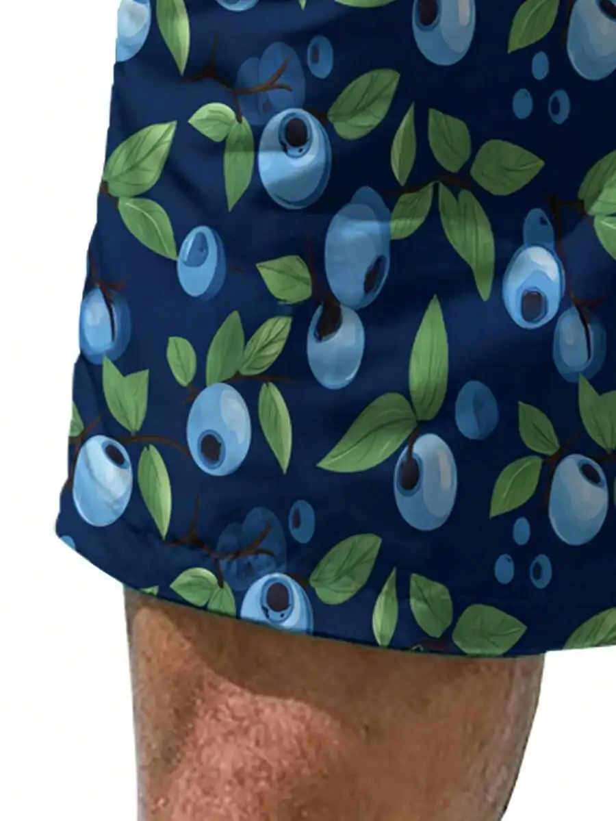 Mens Casual 3D Printed Blueberry Pattern Beach Shorts, Breathable Fiber Fabric, Drawstring Waist, Plus Size
Mens Casual 3D Printed Blueberry Pattern Beach Shorts, Breathable Fiber Fabric, Drawstring Waist, Plus Size