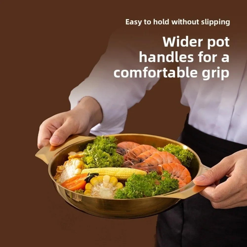 Food Grade Stainless Steel Dry Pot Flat Bottom Deepened Korean Seafood Pan Round Plate 16-24cm Soup Stock Pot Restaurant Kitchen
Food Grade Stainless Steel Dry Pot Flat Bottom Deepened Korean Seafood Pan Round Plate 16-24cm Soup Stock Pot Restaurant Kitchen
