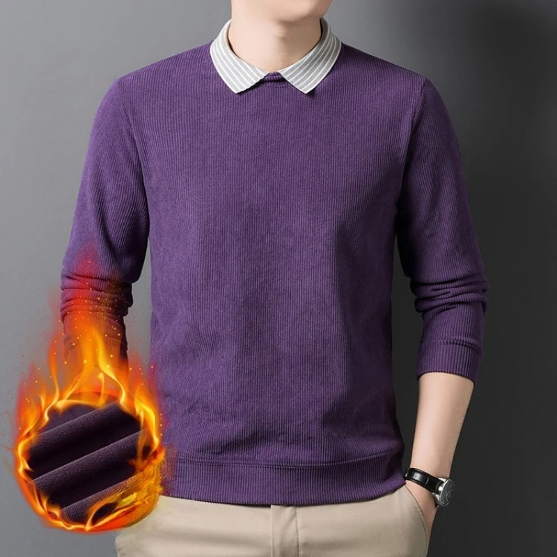 Осень Зима Новинка Мужской вязаный свитер с воротником рубашки на флисовой подкладке, мягкая/добная для кожи утолщенная верхняя одежда
Осень Зима Новинка Мужской вязаный свитер с воротником рубашки на флисовой подкладке, мягкая/добная для кожи утолщенная верхняя одежда