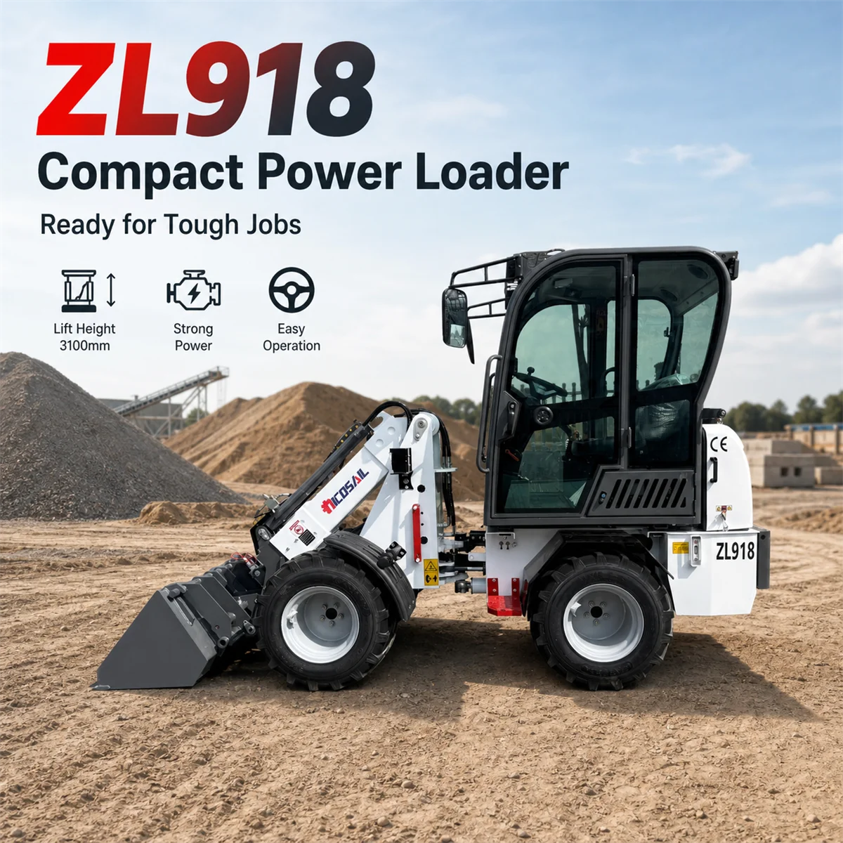 ZL918X Mini Telescopic Wheel Loader 2100kg Net Weight 30° Gradeability Farm & Construction Loading Machine
ZL918X Mini Telescopic Wheel Loader 2100kg Net Weight 30° Gradeability Farm & Construction Loading Machine