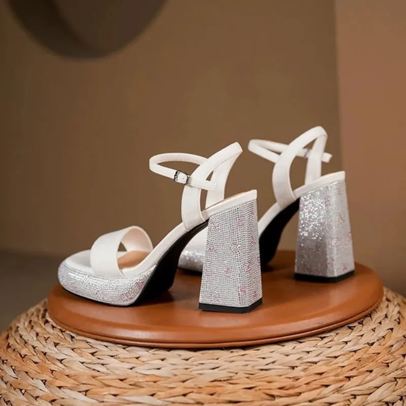 Shoes for Women 2026 Fashion New Summer Sexy Rhinestone Ladies High Heels Peep Toe Square Toe Thick with Women's Sandals
Shoes for Women 2026 Fashion New Summer Sexy Rhinestone Ladies High Heels Peep Toe Square Toe Thick with Women's Sandals