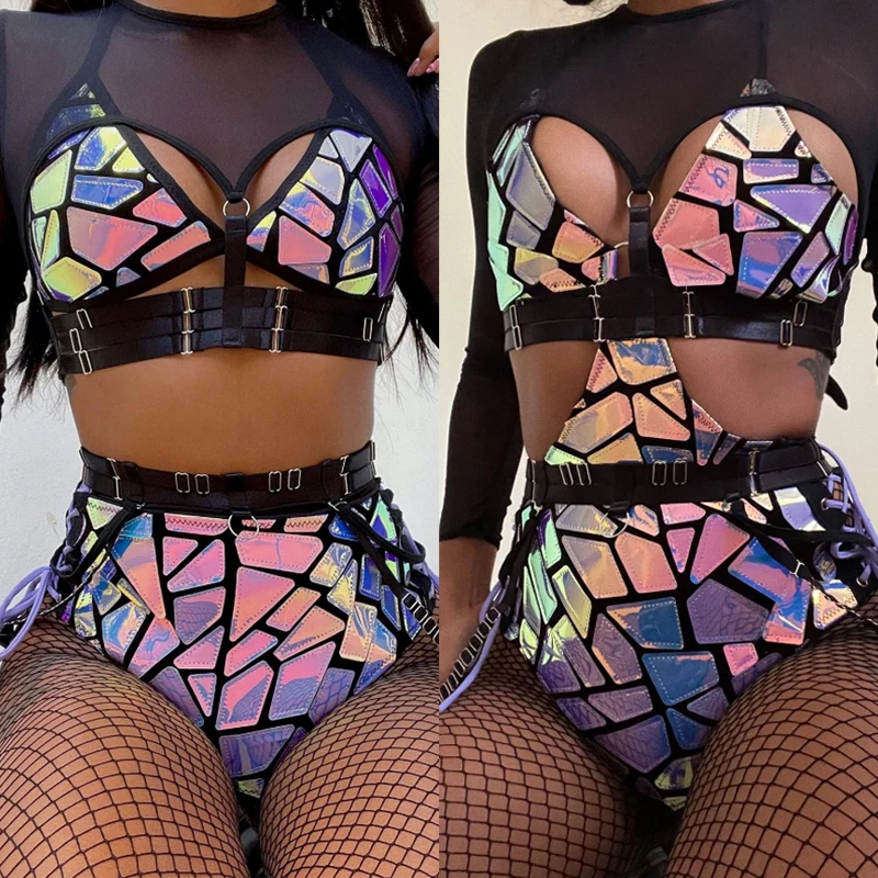 New Sexy Purple Mirrors Bikini Bar Nightclub DS DJ Pole Dance Clothing Rave Outfit Women Gogo Dancer Costumes Stage Wear Set
New Sexy Purple Mirrors Bikini Bar Nightclub DS DJ Pole Dance Clothing Rave Outfit Women Gogo Dancer Costumes Stage Wear Set 