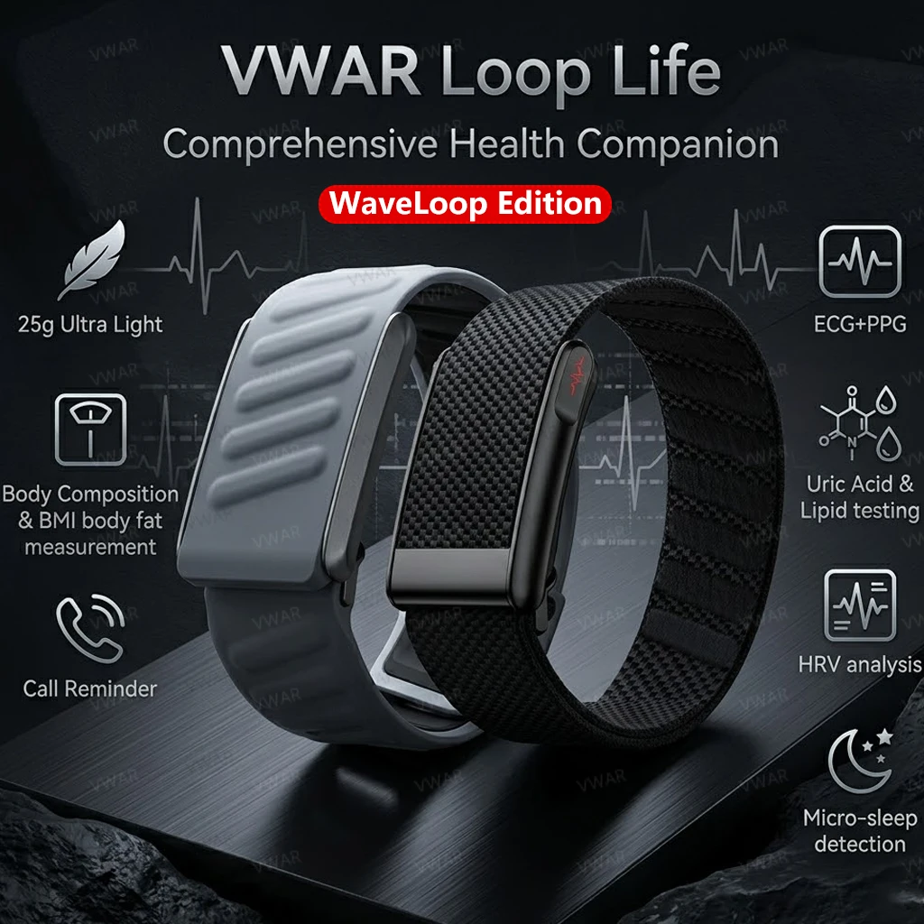 VWAR Loop Life Fitness Tracker – WaveLoop Edition Sport Smart Bracelet Heart Rate Blood Oxygen Monitor NFC Health Smartband
VWAR Loop Life Fitness Tracker – WaveLoop Edition Sport Smart Bracelet Heart Rate Blood Oxygen Monitor NFC Health Smartband