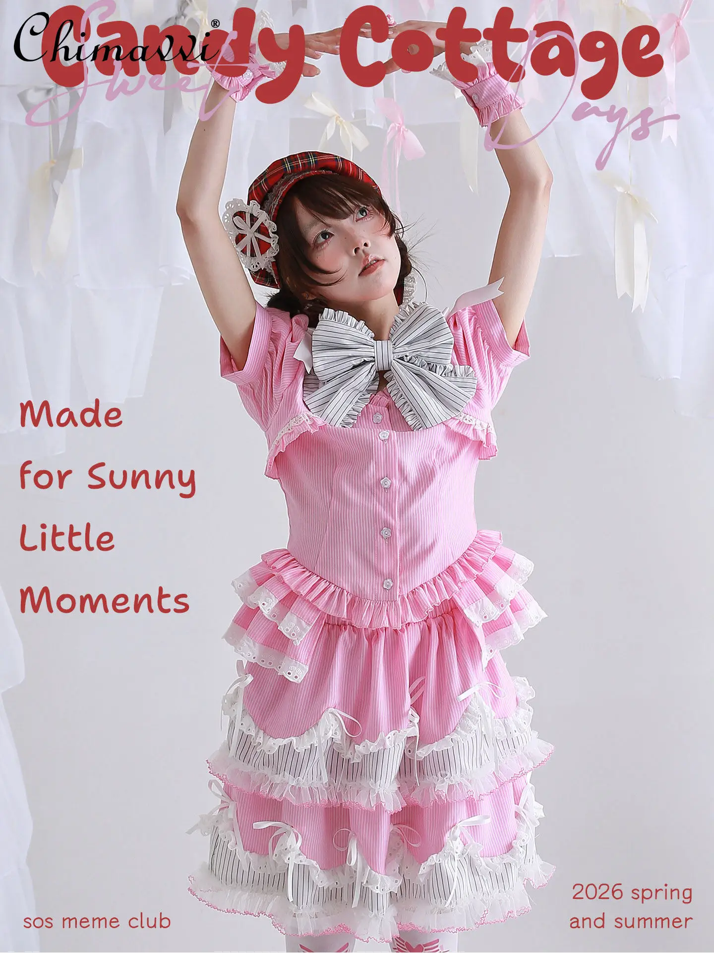Original Japanese Retro Pink Stripes Girl Lolita Puffy Skirt Pink Stripes Short Sleeve Cute Tops Summer Princess Skirt Outfits
Original Japanese Retro Pink Stripes Girl Lolita Puffy Skirt Pink Stripes Short Sleeve Cute Tops Summer Princess Skirt Outfits