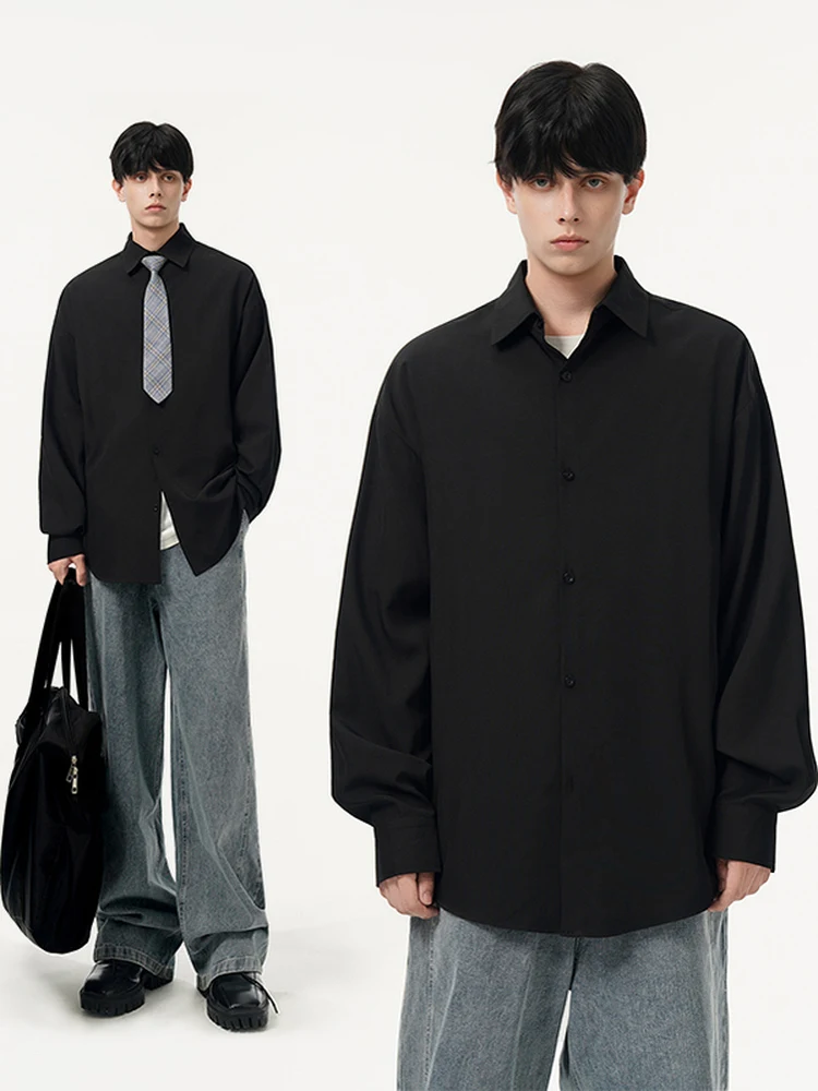 Men's Long Sleeve Black Shirt Casual Loose Fit Premium Feel Versatile Pure Color Fall New Style U-ICLER Polyester Fiber
Men's Long Sleeve Black Shirt Casual Loose Fit Premium Feel Versatile Pure Color Fall New Style U-ICLER Polyester Fiber