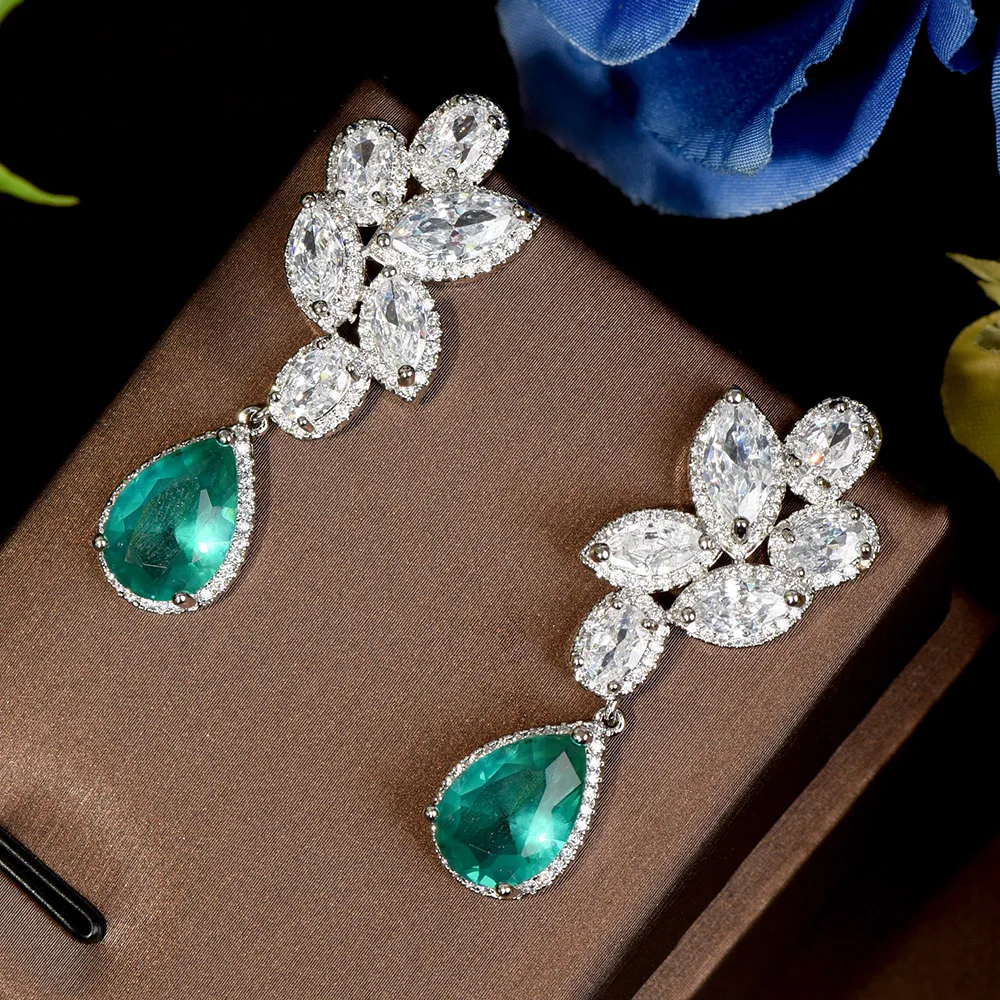 HIBRIDE Green Zirconia Fashion Women Drop Earrings CZ Water Drop Dangle Earrings For Party Romantic Women's Accessories E-596
HIBRIDE Green Zirconia Fashion Women Drop Earrings CZ Water Drop Dangle Earrings For Party Romantic Women's Accessories E-596