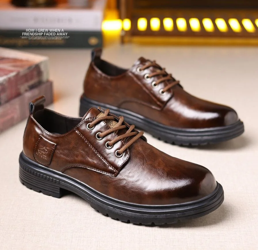 Men new breathable shoes Black waterproof leather footwear Thicksoled versatile fashion sneakers Casual comfort male board shoes
Men new breathable shoes Black waterproof leather footwear Thicksoled versatile fashion sneakers Casual comfort male board shoes