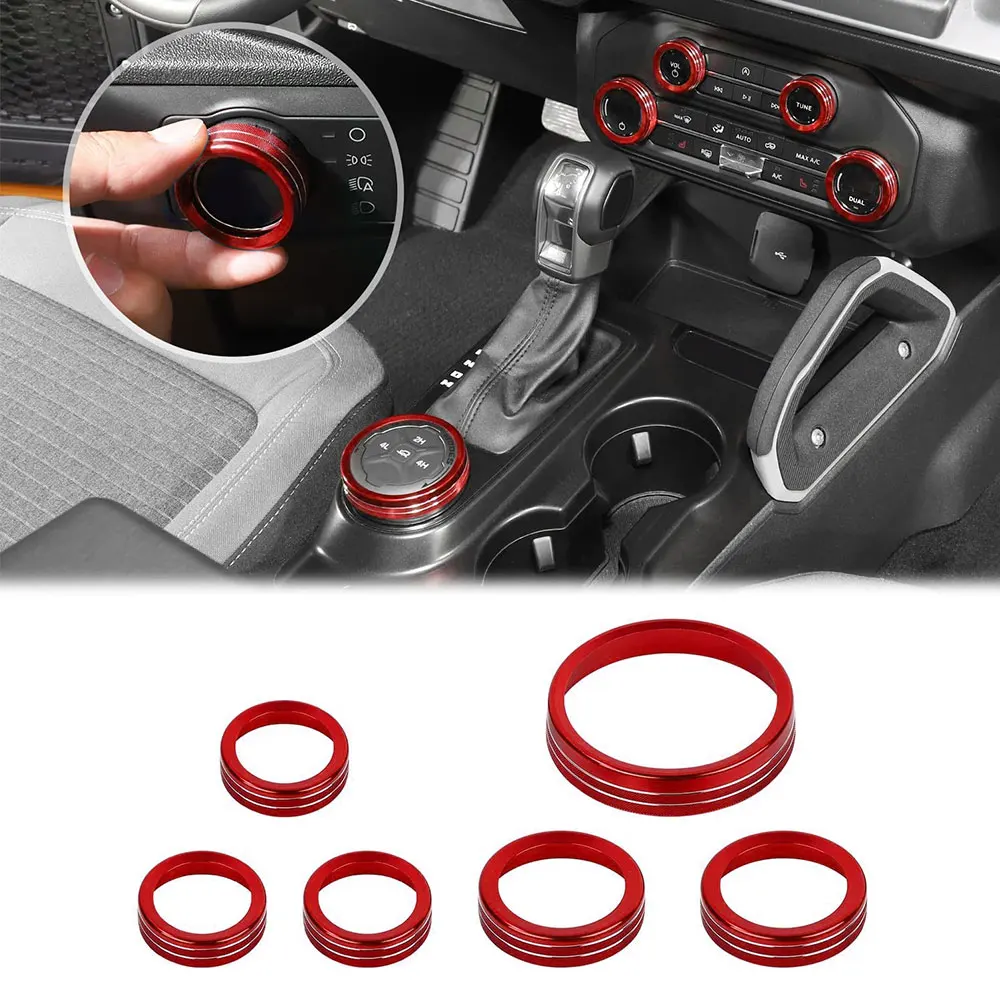 Car Headlight Air Conditioning Switch Knob Decoration Ring Cover for ford bronco 2021-2025 Interior Accessories
Car Headlight Air Conditioning Switch Knob Decoration Ring Cover for ford bronco 2021-2025 Interior Accessories