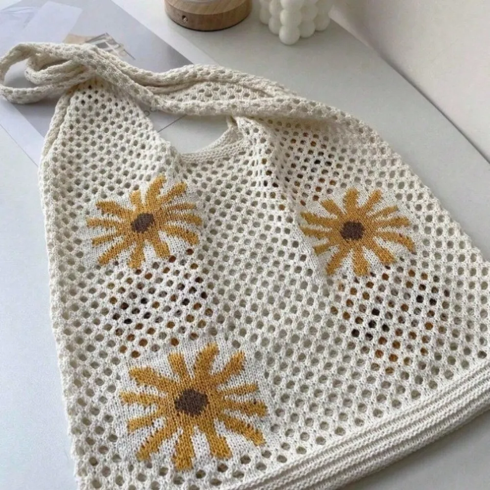 Travel Retro Crochet Tote Bag Flowers Pattern Large Capacity Beach Knitting Bag Simple Eco-Friendly Hollow Shoulder Bag Daily
Travel Retro Crochet Tote Bag Flowers Pattern Large Capacity Beach Knitting Bag Simple Eco-Friendly Hollow Shoulder Bag Daily