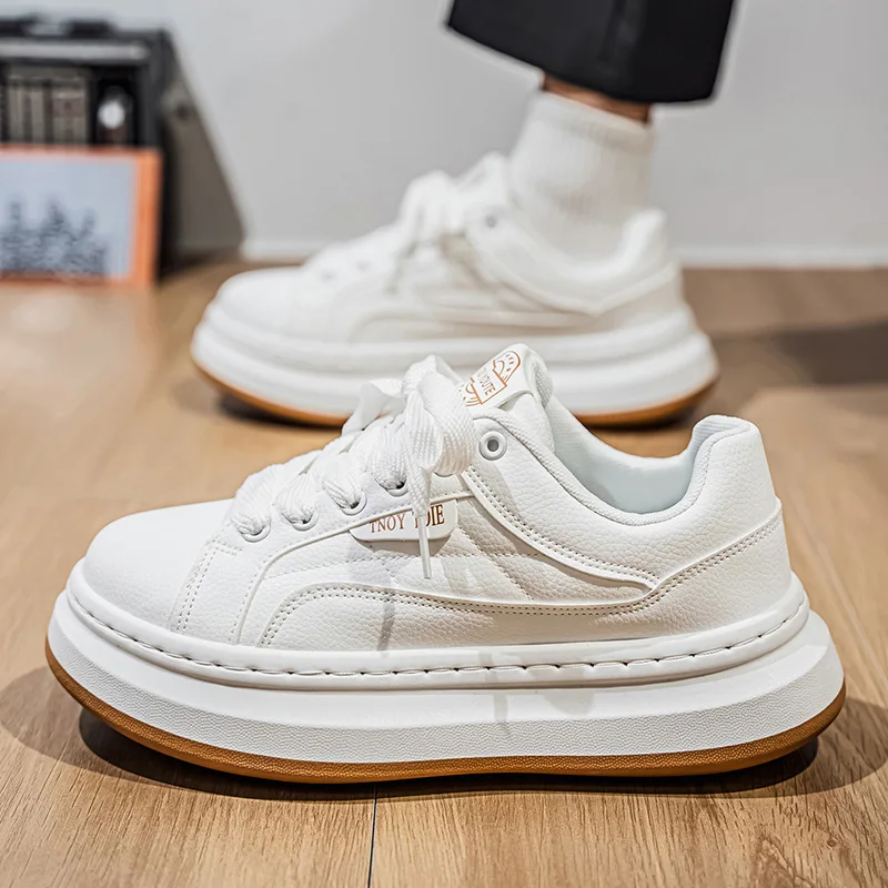 Мужские повседневные белые модные повседневные туфли на толстой подошве со шнуровкой и круглым носком на осень
Мужские повседневные белые модные повседневные туфли на толстой подошве со шнуровкой и круглым носком на осень