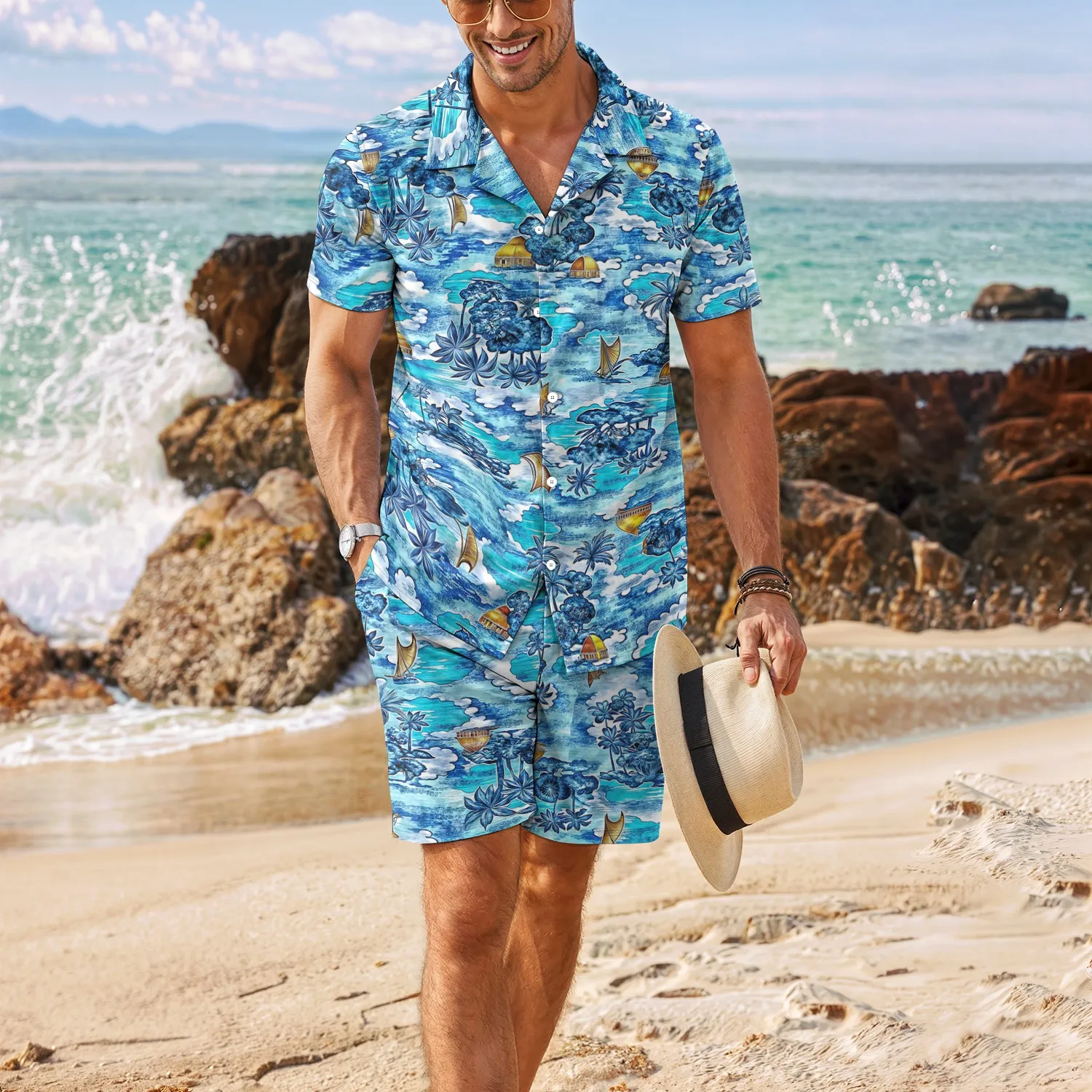 2025 New Design Palm Tree Tropical Men's Degree 3D Printed Hawaiian Shirt and Shorts Set Casual Fashion Short Sleeve Shirt Set
2025 New Design Palm Tree Tropical Men's Degree 3D Printed Hawaiian Shirt and Shorts Set Casual Fashion Short Sleeve Shirt Set