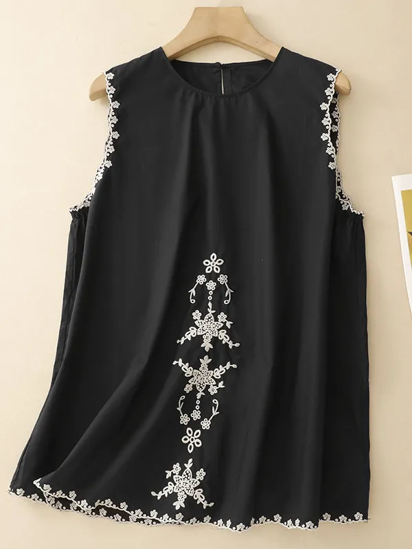 New Chinese Style Embroidered Slim Fit Single Button Shirt Women's Casual Summer Sleeveless Large Size Straight Cut Blouse
New Chinese Style Embroidered Slim Fit Single Button Shirt Women's Casual Summer Sleeveless Large Size Straight Cut Blouse