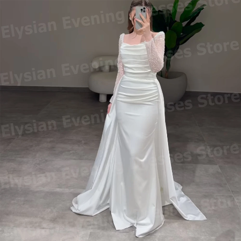 Charming Women's Mermaid Evening Dresses Long Sleeve Customized Prom Gowns Pleated Lace Formal Party Vestido De Gala Noche Mujer
Charming Women's Mermaid Evening Dresses Long Sleeve Customized Prom Gowns Pleated Lace Formal Party Vestido De Gala Noche Mujer