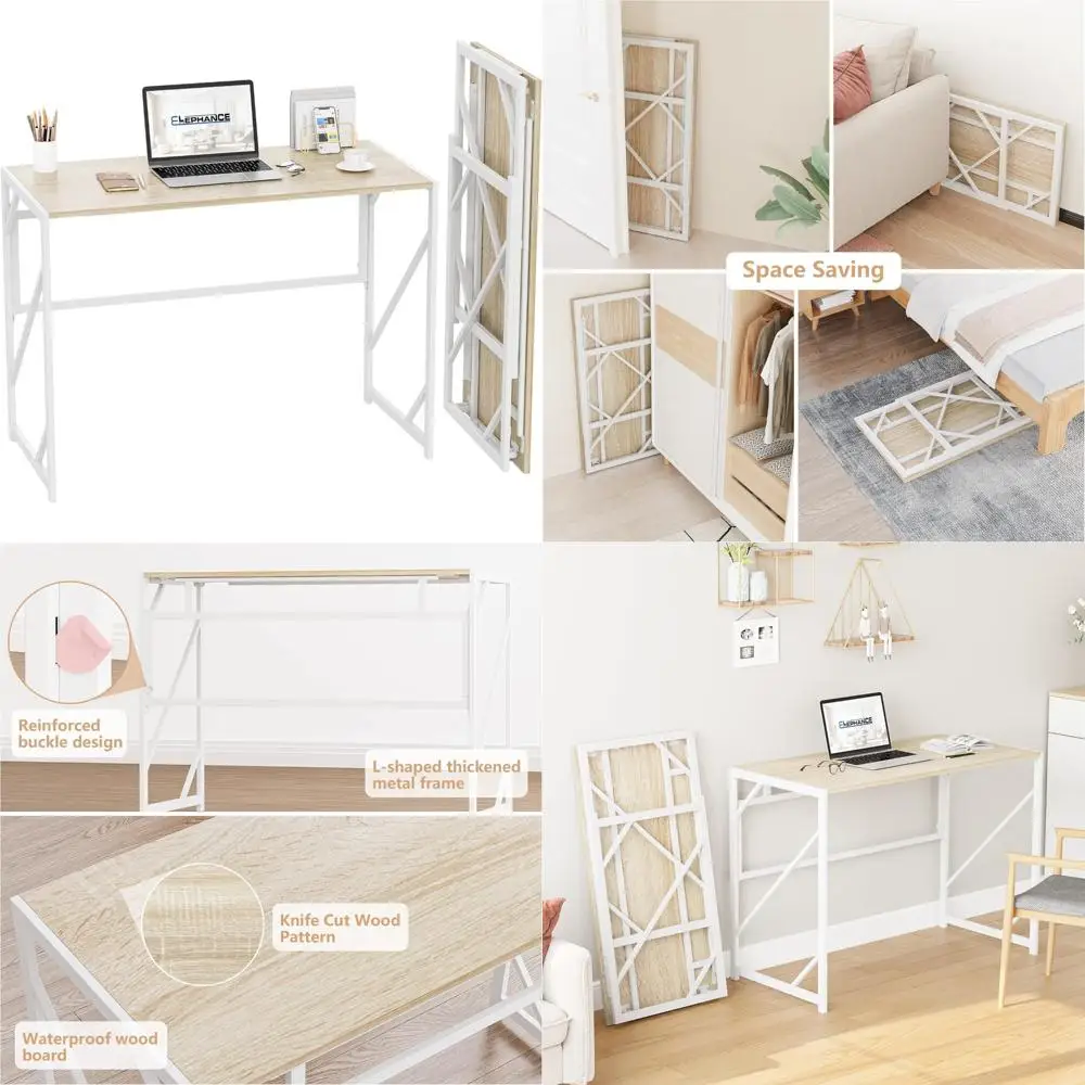Folding Writing Desk for Home Office, Compact Foldable Study Table for Small Spaces
Folding Writing Desk for Home Office, Compact Foldable Study Table for Small Spaces