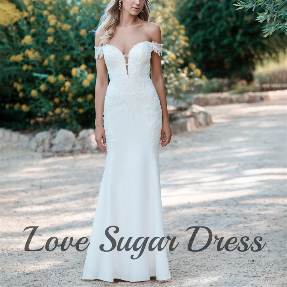 Boho Mermaid Wedding Dresses Elegant Off Shoulder V Neck Bridal Gowns Long Train Lace Applique Bride Dress vestidos para mujer
Boho Mermaid Wedding Dresses Elegant Off Shoulder V Neck Bridal Gowns Long Train Lace Applique Bride Dress vestidos para mujer