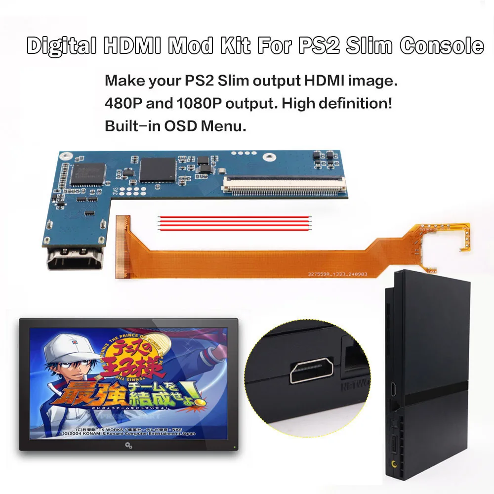Hispeedido PS2 Slim Digital HDMI Mod Kit Цифро-цифровой HDMI-совместимый комплект модов для PS2 Slim Console--2 Flex Cables Опция
Hispeedido PS2 Slim Digital HDMI Mod Kit Цифро-цифровой HDMI-совместимый комплект модов для PS2 Slim Console--2 Flex Cables Опция