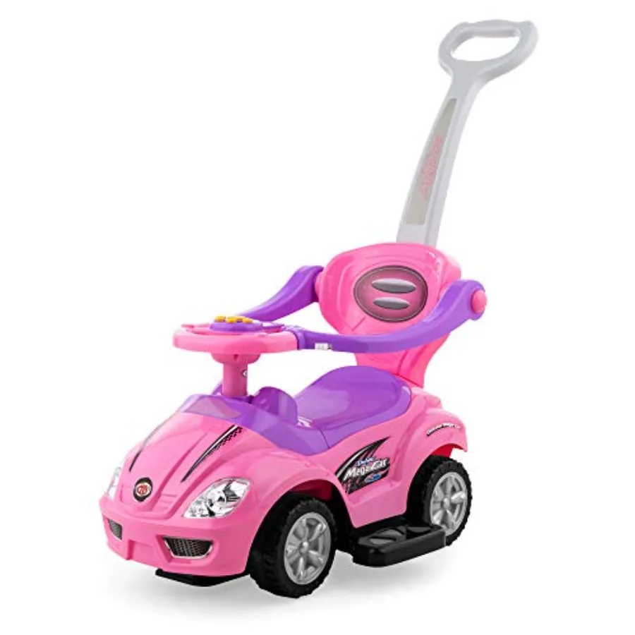Pink 3-in-1 Push and Pedal Car for Toddler Ride On with Handle Horn and Music Features
Pink 3-in-1 Push and Pedal Car for Toddler Ride On with Handle Horn and Music Features