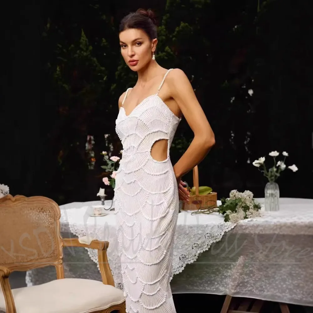 Exquisite Women Dresses Sequined Beaded Spaghetti Straps Party Gowns Slim Fashion Pearls Ankle Length Banquet Prom Dresses
Exquisite Women Dresses Sequined Beaded Spaghetti Straps Party Gowns Slim Fashion Pearls Ankle Length Banquet Prom Dresses