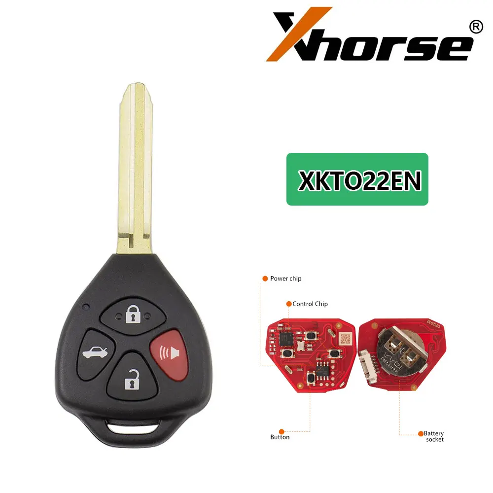 5pcs Xhorse XKTO22EN Universal Remote Key 2nd Generation 4 Button Wire Remote Key for Toyota Style Flat VVDI Mini / Key Tool Max
5pcs Xhorse XKTO22EN Universal Remote Key 2nd Generation 4 Button Wire Remote Key for Toyota Style Flat VVDI Mini / Key Tool Max