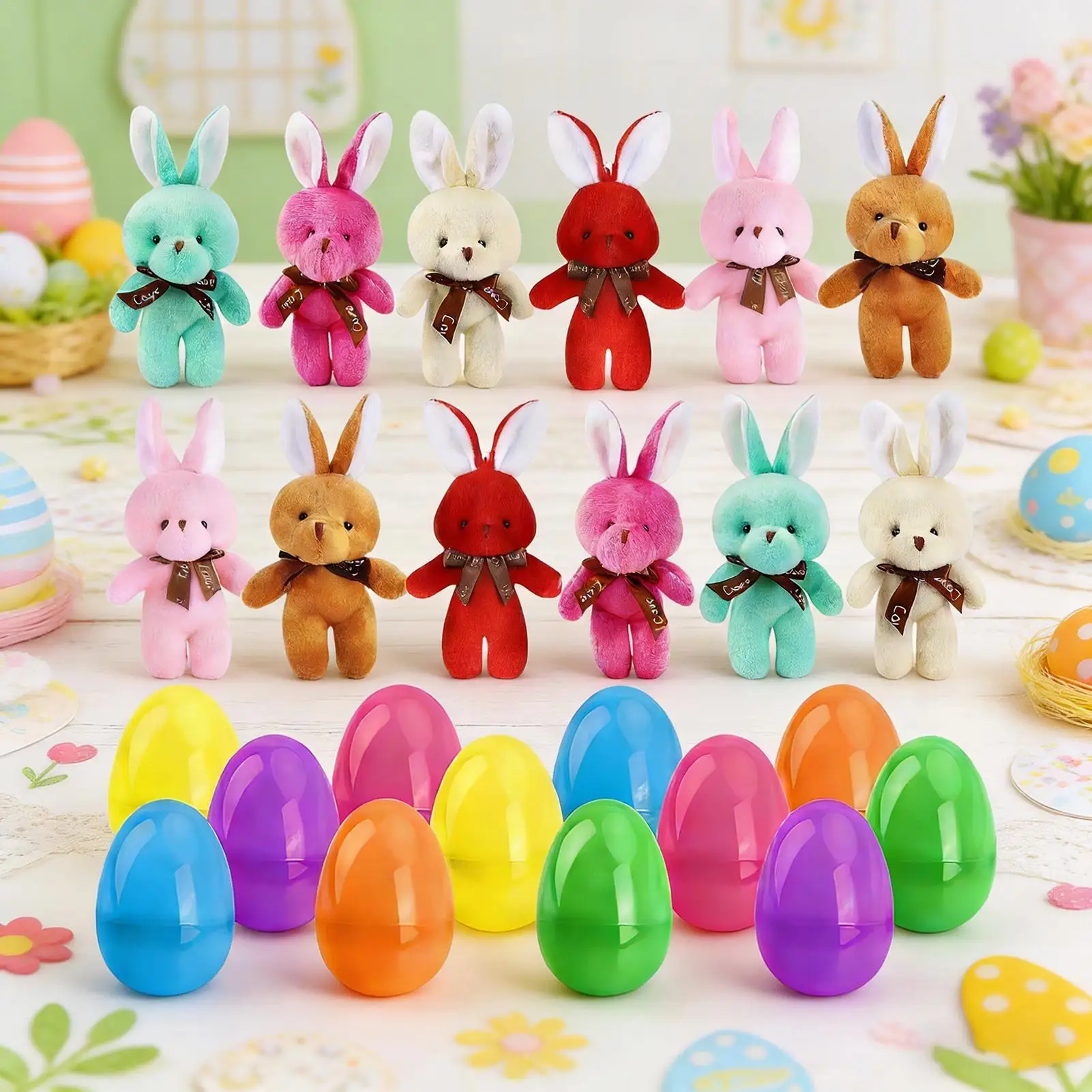 12pcs Prefilled Easter Eggs with Stuffed Bunny Pendants Ready to Fill Easter Basket Stuffers for Kids Party Favors Egg Hunt
12pcs Prefilled Easter Eggs with Stuffed Bunny Pendants Ready to Fill Easter Basket Stuffers for Kids Party Favors Egg Hunt