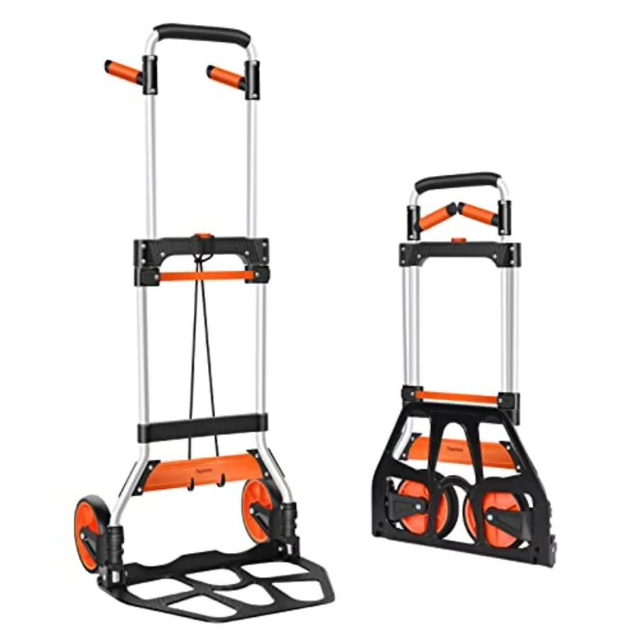 Dolly Cart 309 lb Aluminum Folding Hand Truck with Swivel Handle Heavy Duty Utility Dolly Foldable Trolley with Elastic Cord 7
Dolly Cart 309 lb Aluminum Folding Hand Truck with Swivel Handle Heavy Duty Utility Dolly Foldable Trolley with Elastic Cord 7