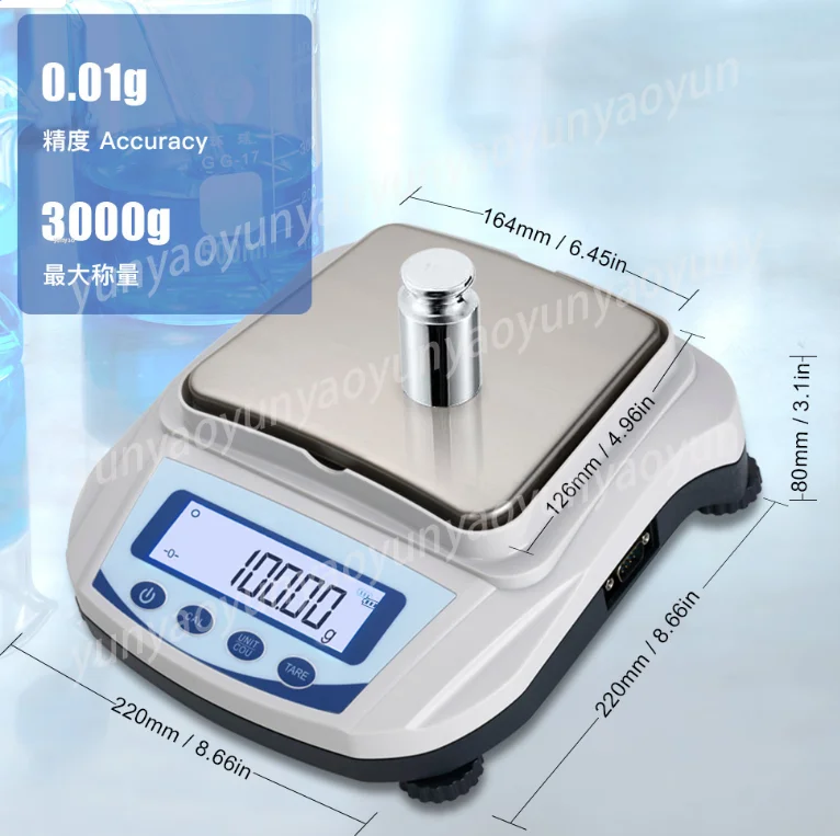 5kg 0.01g Precision Balance with RS232C Interface – Lab Scale for Computer & Printer Connection
5kg 0.01g Precision Balance with RS232C Interface – Lab Scale for Computer & Printer Connection