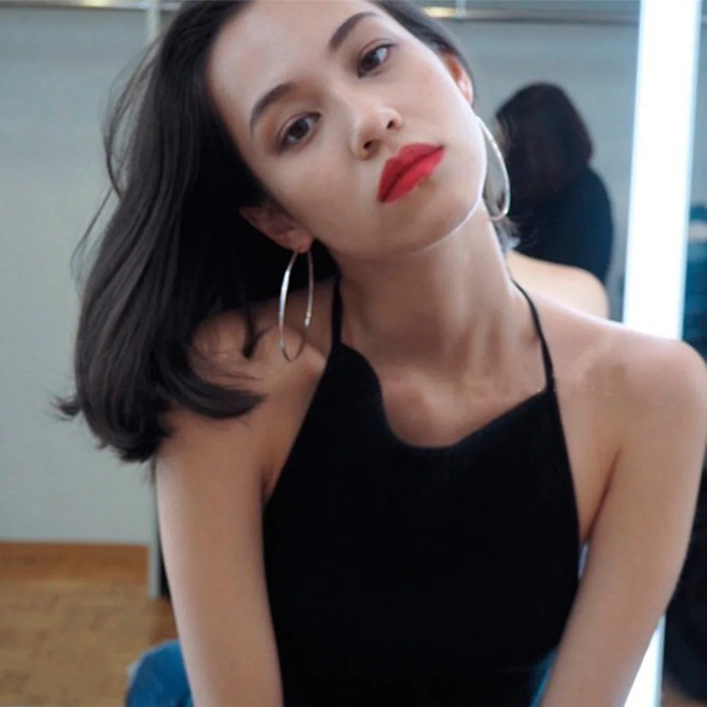 Unisex Metal Smooth Big Large Earrings Round Circle Earrings Jewelry for Women Men 4CM (Silver)
Unisex Metal Smooth Big Large Earrings Round Circle Earrings Jewelry for Women Men 4CM (Silver)