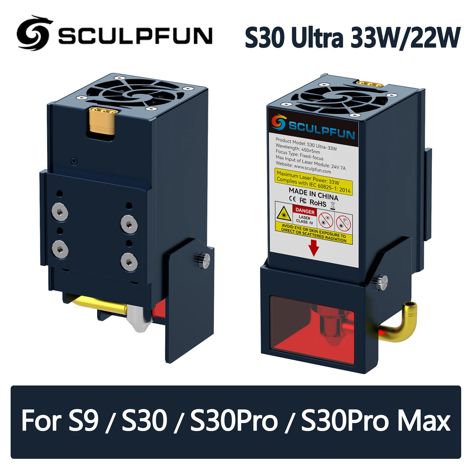 SCULPFUN S30 Ultra 22W 33W Laser Engraver Module Laser Engraving Machine Head Kit for S9 S30 S30Pro S30Pro Max Upgrade
SCULPFUN S30 Ultra 22W 33W Laser Engraver Module Laser Engraving Machine Head Kit for S9 S30 S30Pro S30Pro Max Upgrade