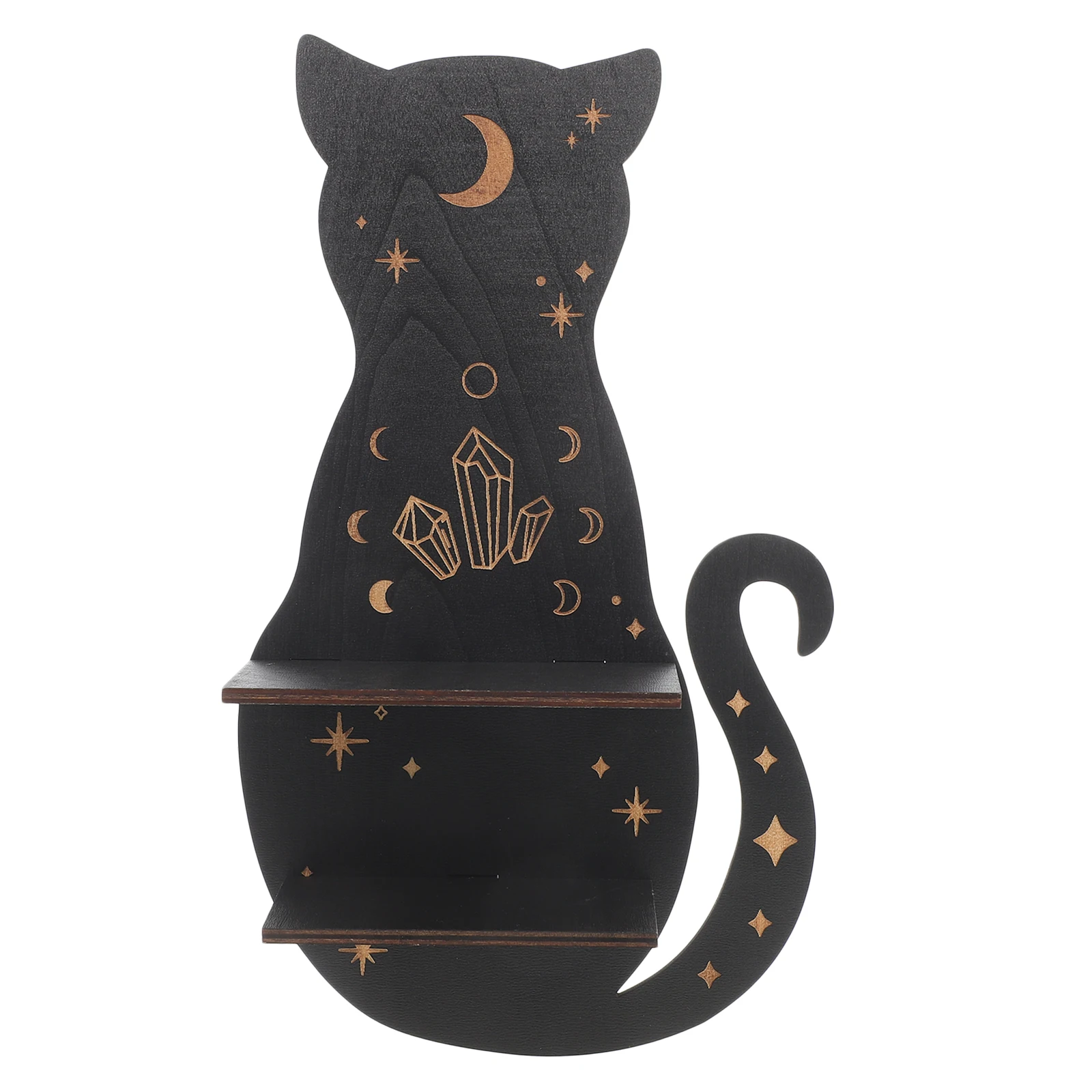 Wooden Cat Wall Shelf Crystal Storage Rack Gothic Animal Design Space Saving Floating Shelves For Bedroom Bathroom Mounting
Wooden Cat Wall Shelf Crystal Storage Rack Gothic Animal Design Space Saving Floating Shelves For Bedroom Bathroom Mounting