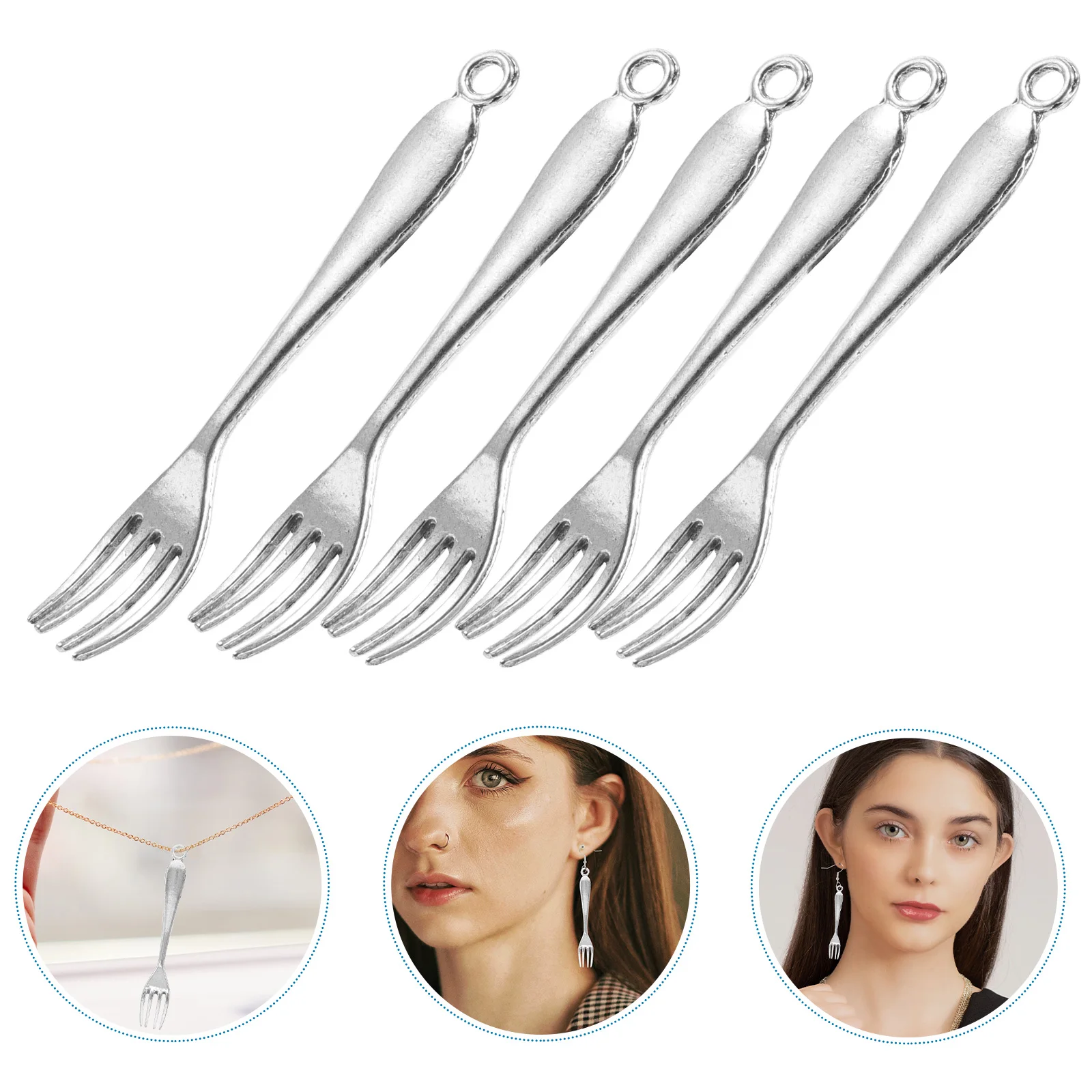 10pcs Vintage Silver Fork Design Mini Metal Pendant Earrings Bracelet Necklaces Keychain Jewelry Making Accessories Diy
10pcs Vintage Silver Fork Design Mini Metal Pendant Earrings Bracelet Necklaces Keychain Jewelry Making Accessories Diy