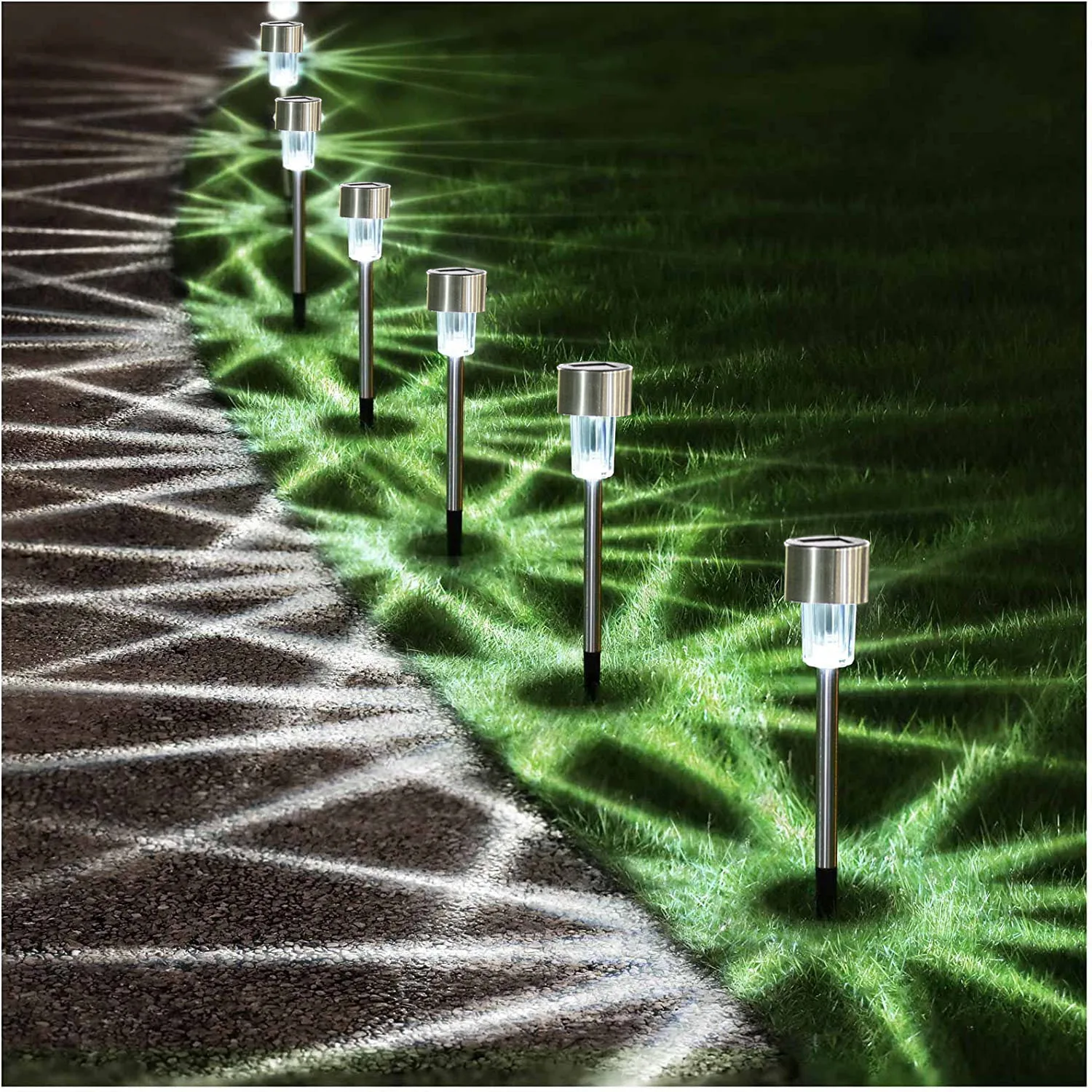 Solar Pathway Lights 6Pack Solar Lights Outdoor Waterproof Stainless Steel Garden Stake Lights for Pathway Driveway Yard Decor
Solar Pathway Lights 6Pack Solar Lights Outdoor Waterproof Stainless Steel Garden Stake Lights for Pathway Driveway Yard Decor