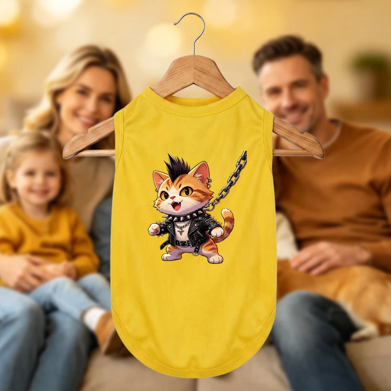 Cartoon Rock Cat Dog Vest Summer Breathable Pet T-shirt Small Dog Cooling Tank Top Pet Clothes
Cartoon Rock Cat Dog Vest Summer Breathable Pet T-shirt Small Dog Cooling Tank Top Pet Clothes
