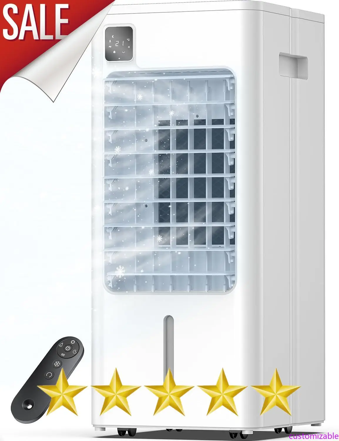 Customizable Portable Air Conditioner Windowless, 24.4" Evaporative Cooler with Digital Display, Remote, 3 Speeds, 12H Timer, Os
Customizable Portable Air Conditioner Windowless, 24.4" Evaporative Cooler with Digital Display, Remote, 3 Speeds, 12H Timer, Os