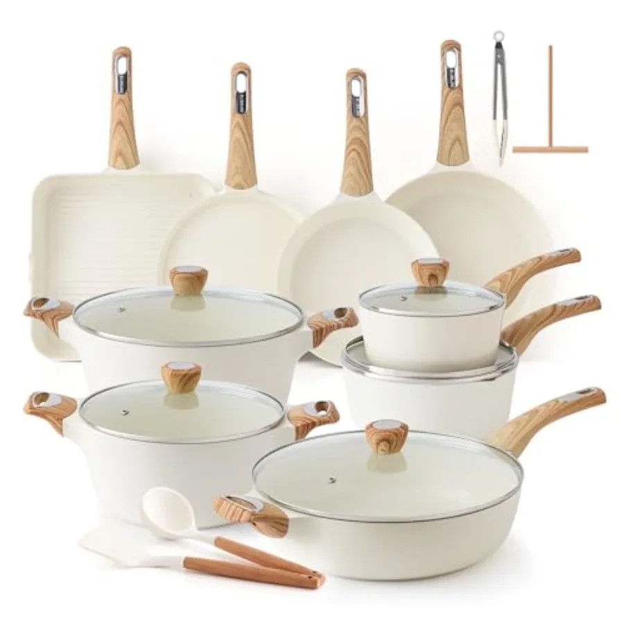 Ceramic Cookware Sets, Pots and Pans Set Non stick, Non toxic Healthy Induction Cookware, 26 Pcs Nonstick Kitchen Cooking Set,
Ceramic Cookware Sets, Pots and Pans Set Non stick, Non toxic Healthy Induction Cookware, 26 Pcs Nonstick Kitchen Cooking Set,