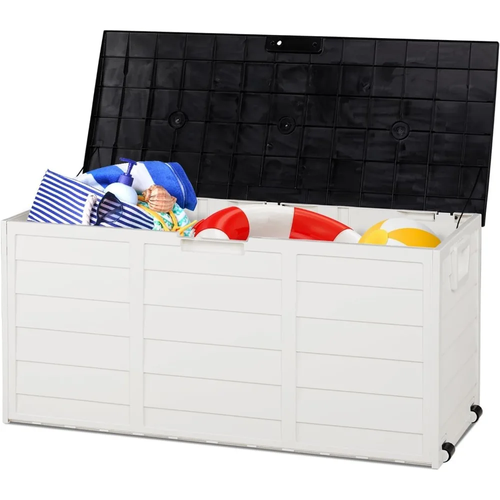 75 Gallon Outdoor Storage Box,Waterproof Deck Box with Lockable Lid&Wheels,Easy-open Outdoor Storage Bench with Handles
75 Gallon Outdoor Storage Box,Waterproof Deck Box with Lockable Lid&Wheels,Easy-open Outdoor Storage Bench with Handles