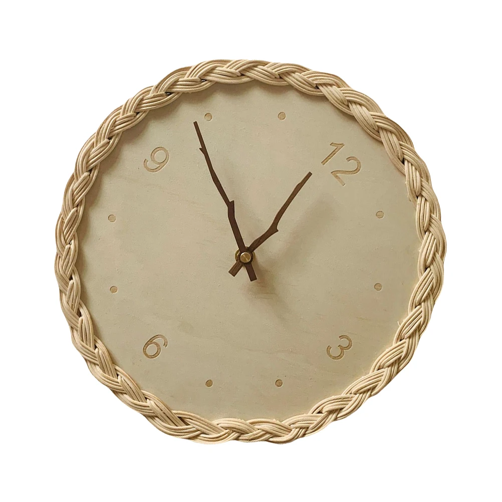 Rattan Wall Clock Home Accessories Vintage Frames Weaving Design Mute Adornment Khaki Color Practical Household Office
Rattan Wall Clock Home Accessories Vintage Frames Weaving Design Mute Adornment Khaki Color Practical Household Office