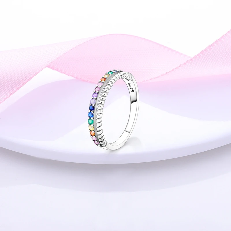 Original 925 Sterling Silver Colorful Zircon Twisted Pattern Double-Row Ring For Women Girls Jewelry Birthday Anniversary Gifts 
Original 925 Sterling Silver Colorful Zircon Twisted Pattern Double-Row Ring For Women Girls Jewelry Birthday Anniversary Gifts