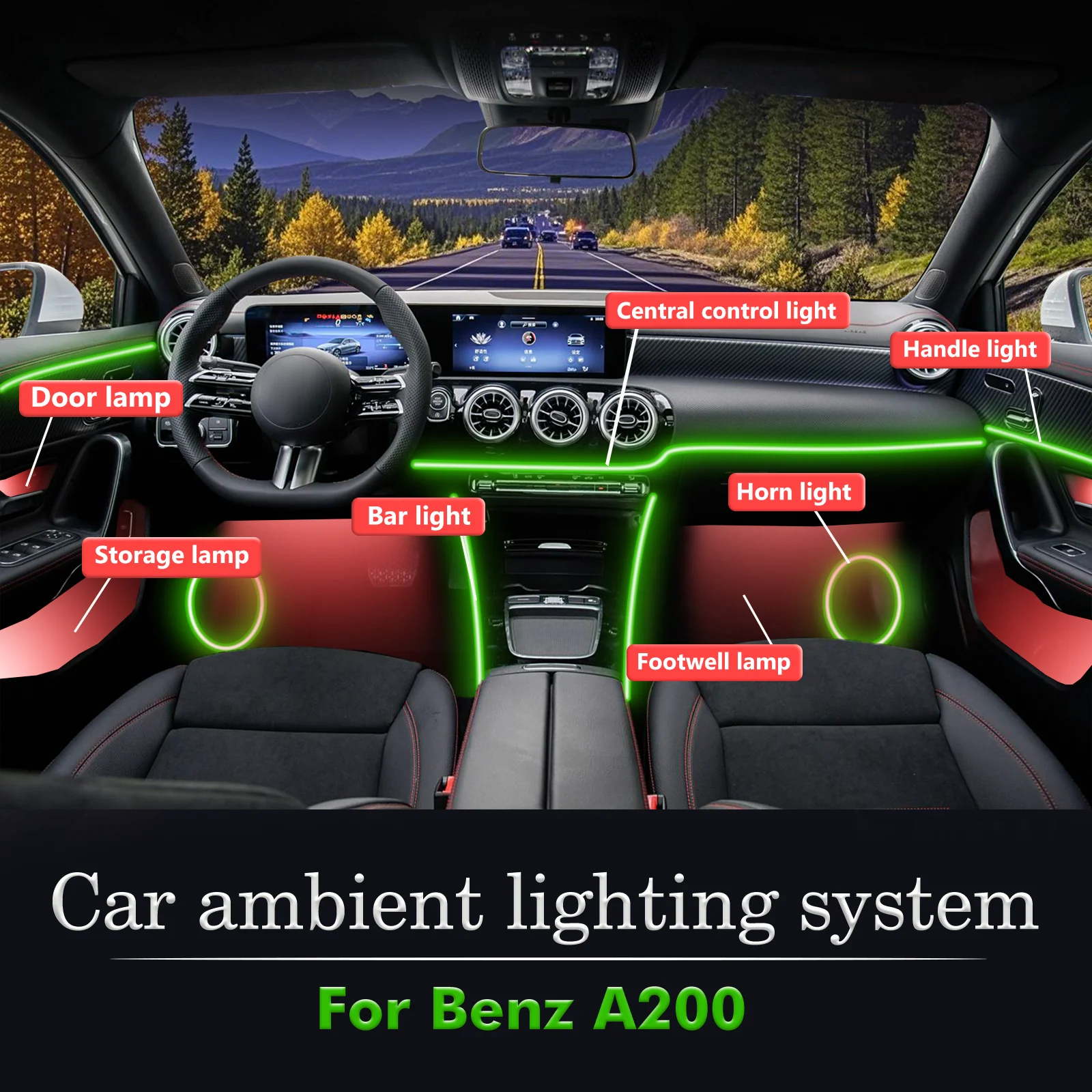 For BenZ A200 Smart Remote Control Car Interior Ambient Light RGB 64 Colors LED Energy Saving Efficient Lamp Set
For BenZ A200 Smart Remote Control Car Interior Ambient Light RGB 64 Colors LED Energy Saving Efficient Lamp Set