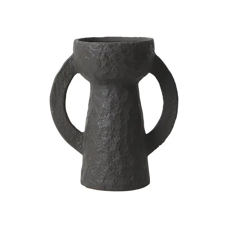 New Chinese style wabi-sabi wind imitation cast iron glazed binaural ceramic vase villa entrance flower dryer
New Chinese style wabi-sabi wind imitation cast iron glazed binaural ceramic vase villa entrance flower dryer