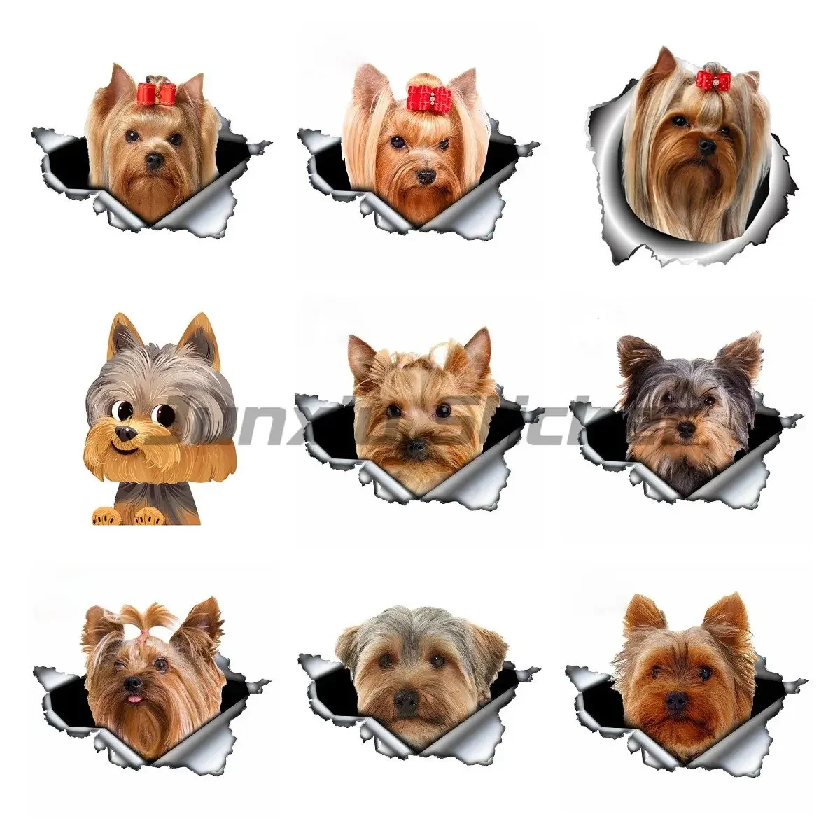 3D Animal Torn Metal Yorkshire Terrier Decal Animal Car Sticker Window Bumper Pet Dog Car Modeling PVC Waterproof Sunscreen
3D Animal Torn Metal Yorkshire Terrier Decal Animal Car Sticker Window Bumper Pet Dog Car Modeling PVC Waterproof Sunscreen