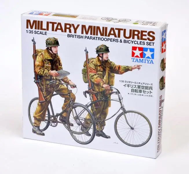 Набор военной модели Tamiya в масштабе 35333, комплект британских парашютников с велосипедами
Набор военной модели Tamiya в масштабе 35333, комплект британских парашютников с велосипедами
